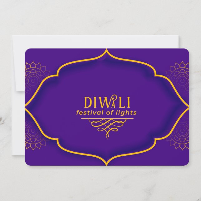 Tarjeta Festiva Feliz Diwali Holiday Card (Anverso)