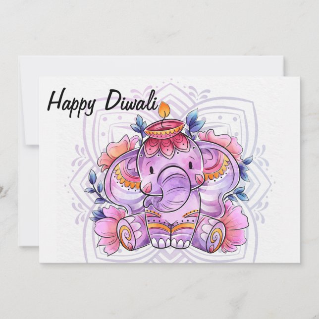 Tarjeta Festiva Feliz Diwali Holiday Card (Anverso)