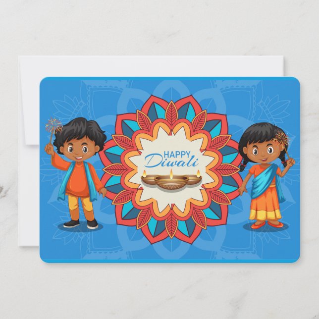 Tarjeta Festiva Feliz Diwali Holiday Card (Anverso)