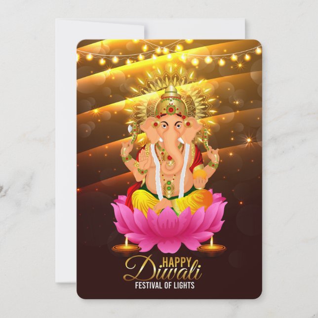 Tarjeta Festiva Feliz Diwali Holiday Card (Anverso)