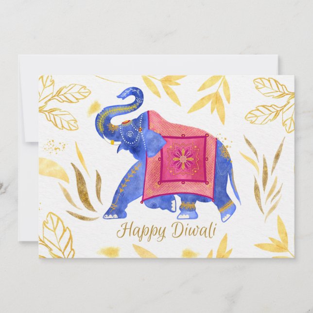 Tarjeta Festiva Feliz Diwali Holiday Card (Anverso)