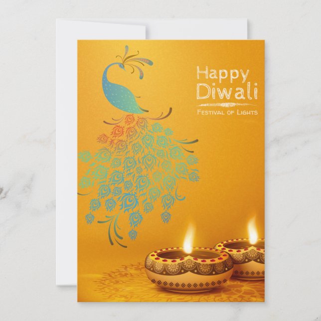 Tarjeta Festiva Feliz Diwali Holiday Card (Anverso)