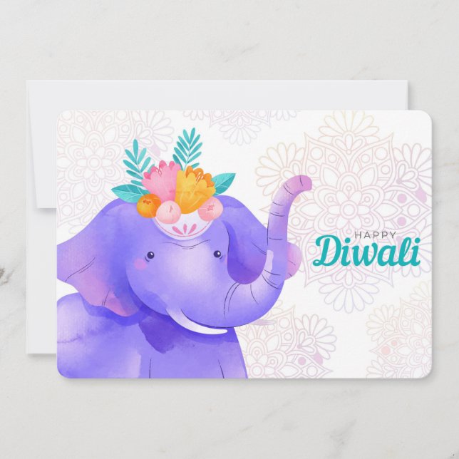 Tarjeta Festiva Feliz Diwali Holiday Card (Anverso)