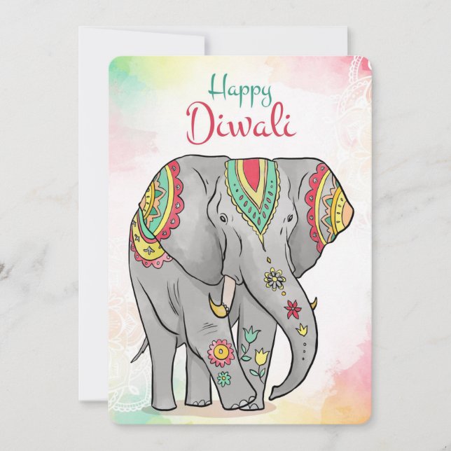 Tarjeta Festiva Feliz Diwali Holiday Card (Anverso)