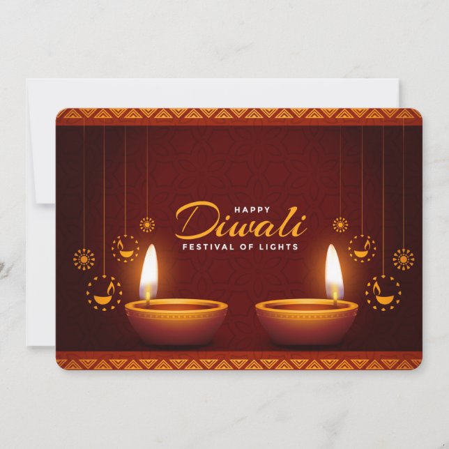 Tarjeta Festiva Feliz Diwali Holiday Card (Anverso)