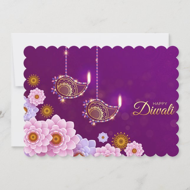 Tarjeta Festiva Feliz Diwali Holiday Card (Anverso)