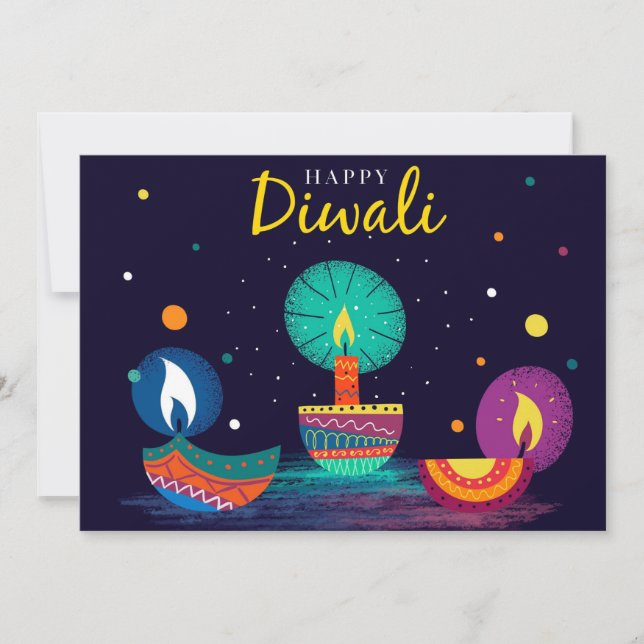 Tarjeta Festiva Feliz Diwali Holiday Card (Anverso)