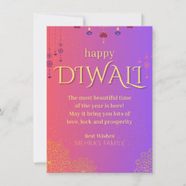 Tarjeta Festiva Feliz Diwali personalizable