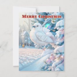 Tarjeta Festiva Feliz Dove de Navidad: