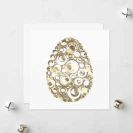 Tarjeta Festiva Feliz Easter Elegant Gold Look Easter Egre