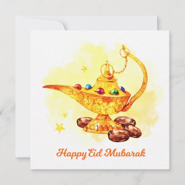 Tarjeta Festiva Feliz Eid Mubarak (Anverso)