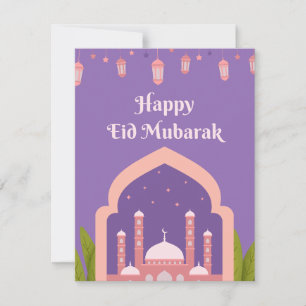 Tarjeta Festiva Feliz Eid Mubarak Saludo Islámico