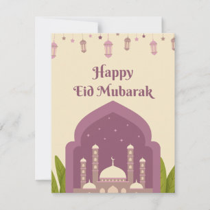 Tarjeta Festiva Feliz Eid Mubarak Saludo Islámico