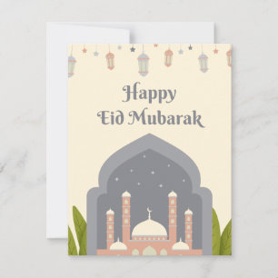 Tarjeta Festiva Feliz Eid Mubarak Saludo Islámico