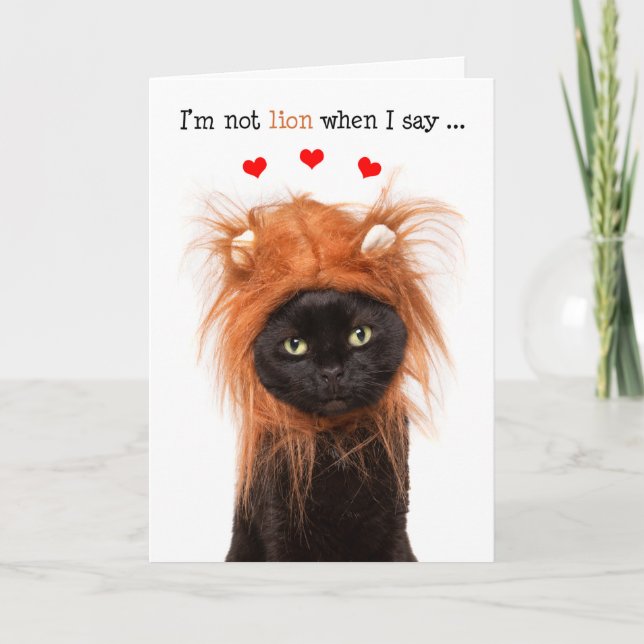 Tarjeta Festiva Feliz felino lindo día de San Valentín con traje d (Anverso)