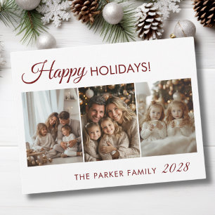 Tarjeta Festiva ¡Feliz feriado! 3 Foto, blanco, mínimo