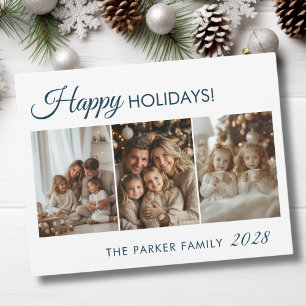 Tarjeta Festiva ¡Feliz feriado! 3 Foto, blanco, mínimo