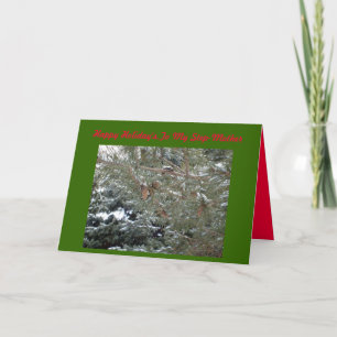 Tarjeta Festiva Feliz feriado, a mi carta de hermanastro-madre