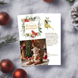 Tarjeta Festiva Feliz feriado a Navidades de fotos para bebés salu