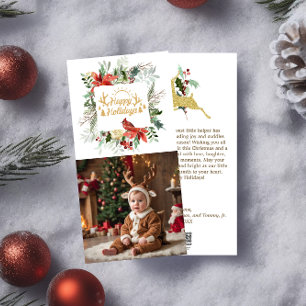 Tarjeta Festiva Feliz feriado a Navidades de fotos para bebés salu