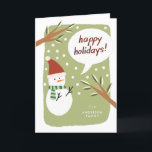Tarjeta Festiva Feliz feriado a Snowman<br><div class="desc">Novedades de Snowman</div>