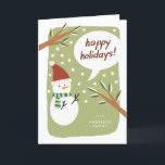 Tarjeta Festiva Feliz feriado a Snowman<br><div class="desc">Novedades de Snowman</div>