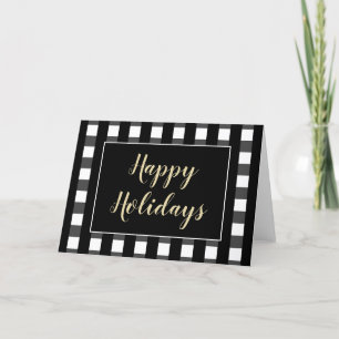 Tarjeta Festiva Feliz feriado Blanc Personalizado de la placa blan