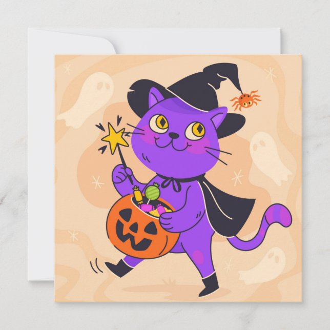 Tarjeta Festiva Feliz feriado de Halloween (Anverso)