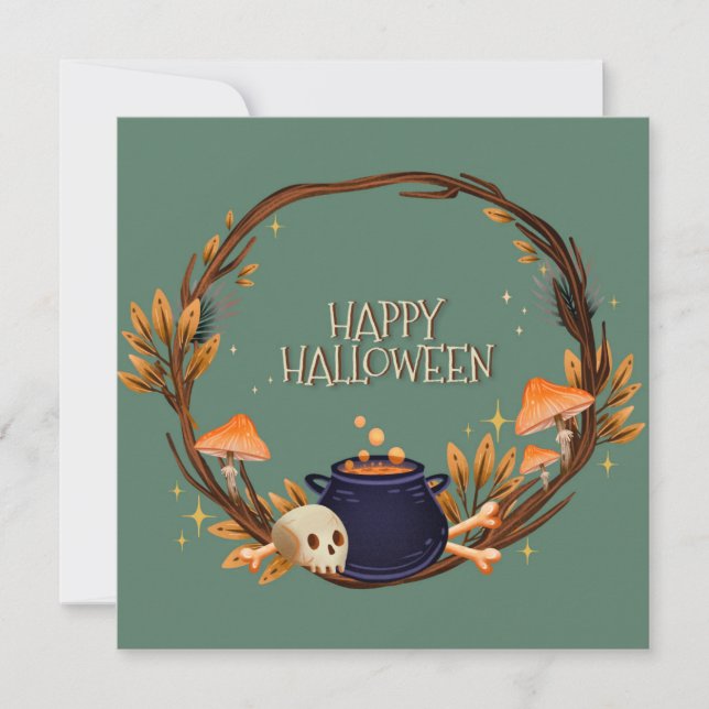 Tarjeta Festiva Feliz feriado de Halloween (Anverso)