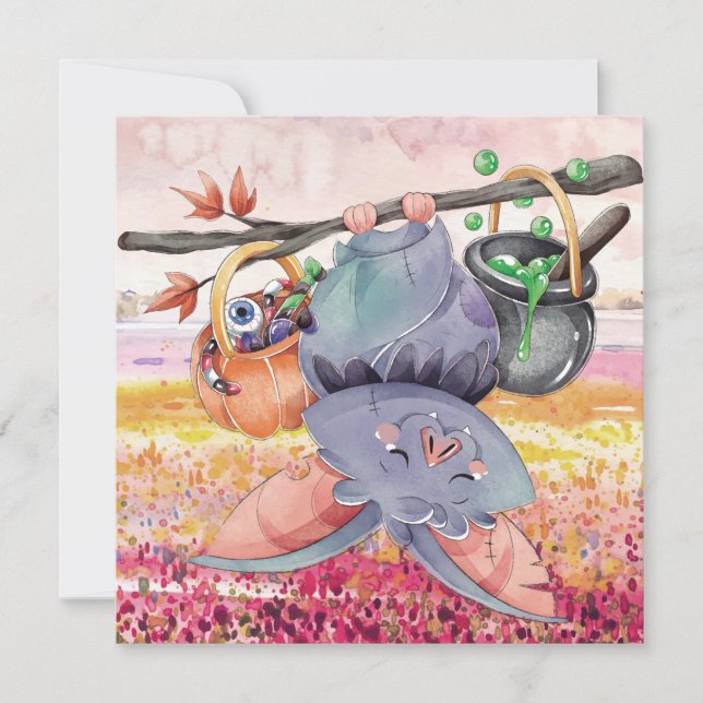 Tarjeta Festiva Feliz feriado de Halloween (Anverso)