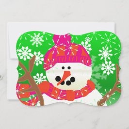 Tarjeta Festiva Feliz feriado de Navidades de Snowman