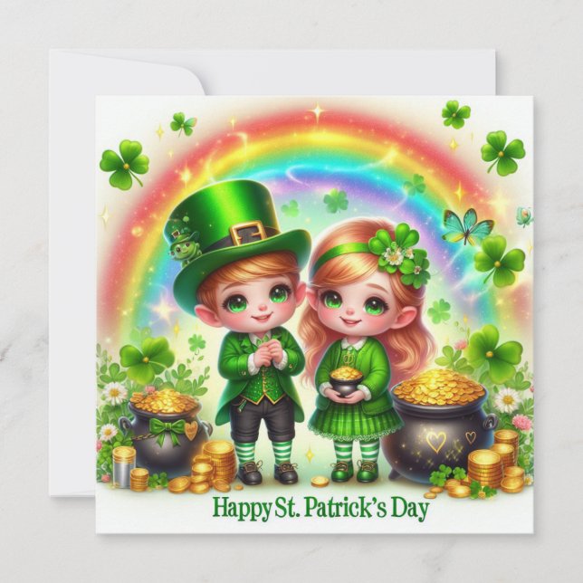 Tarjeta Festiva Feliz feriado de San Patricio (Anverso)