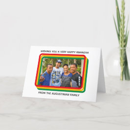 Tarjeta Festiva Feliz feriado fotográfico de la familia Kwanzaa