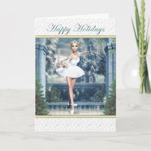 Tarjeta Festiva Feliz feriado Frost Princess Ballerina Card