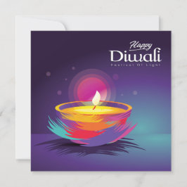 Tarjeta Festiva Feliz festival de luz de Diwali Brush Stroke
