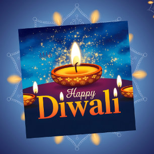 Tarjeta Festiva Feliz Festival Diwali de Luz