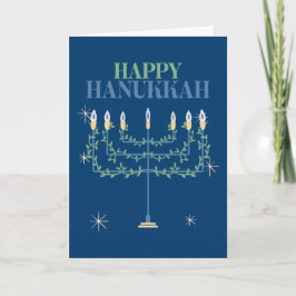 Tarjeta Festiva Feliz Festival Hanukkah de la Luz Menorah