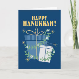 Tarjeta Festiva Feliz Festival Hanukkah de regalos de luz