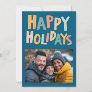 Tarjeta Festiva FELIZ FESTIVAL Personalizado Navidades FOTOGRÁFICO