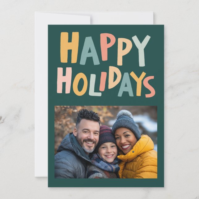 Tarjeta Festiva FELIZ FESTIVAL Personalizado Navidades FOTOGRÁFICO (Anverso)