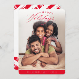 Tarjeta Festiva FELIZ FESTIVIDAD FOTO caligrafía moderna rojo