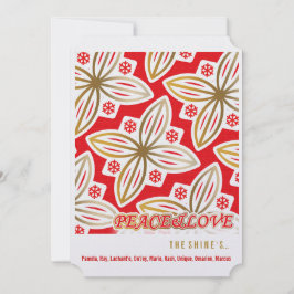 Tarjeta Festiva FELIZ FESTIVIDAD | Paz y amor | Poinsettia | Vacac