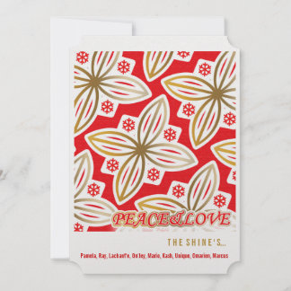 Tarjeta Festiva FELIZ FESTIVIDAD | Paz y amor | Poinsettia | Vacac