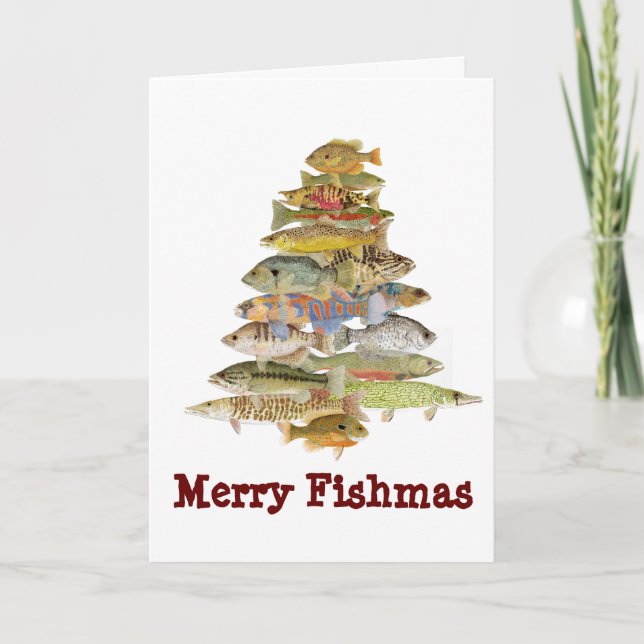 Tarjeta Festiva Feliz Fishmas (Anverso)