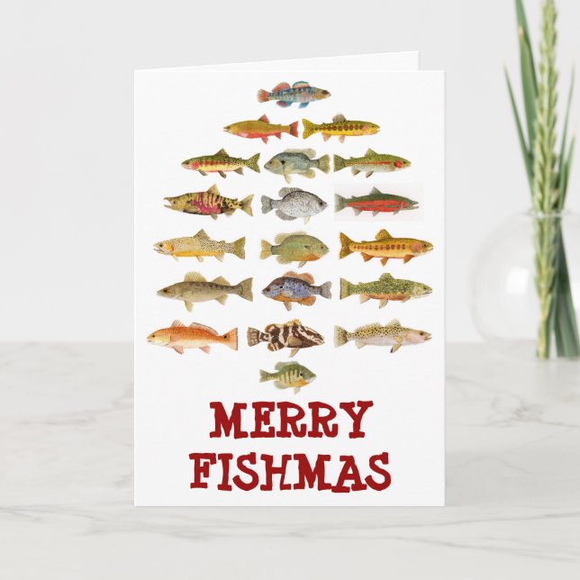 Tarjeta Festiva Feliz Fishmas (Anverso)
