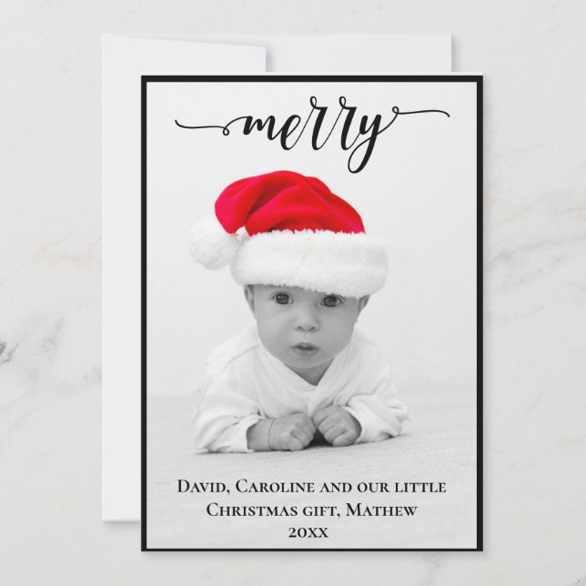 Tarjeta Festiva Feliz ~ Foto Personalizada (Anverso)