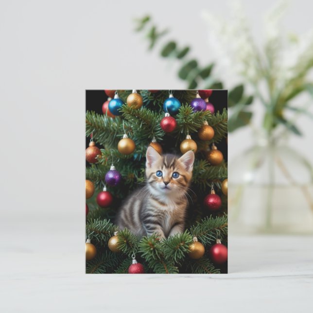 TARJETA FESTIVA FELIZ GATNAVIDAD (Anverso de pie)