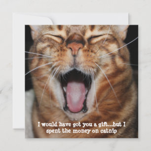 Tarjeta Festiva Feliz Gato de Bengala "Te habría comprado un regal
