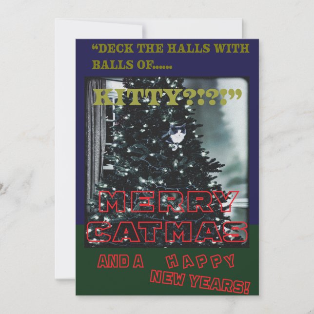 Tarjeta Festiva Feliz Gatonavidad  (Anverso)