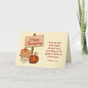 Tarjeta Festiva FELIZ GRACIAS A Mi Dios Daré A Phil 4:19